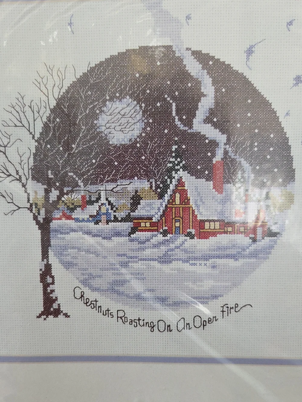 Needle Treasures Counted Cross Stitch Kit. CHESTNUTS ROASTING finished 10x10